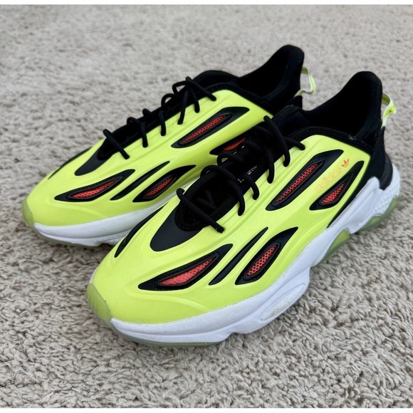 adidas Other - Adidas Shoes Men's 6.5 Ozworld‎ Oznova Neon Yellow Black Red Chunky Sneakers